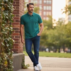 US Polo Assn Mens Teal Green Polo Shirt L